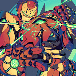 This is a pixiv picture whose title is 私がアイアンマンだ.