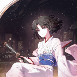 This is a pixiv picture whose title is 雪夜.