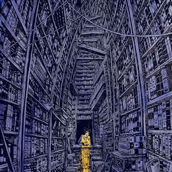 This is a pixiv picture whose title is 古本屋の番人.