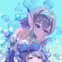 This is a pixiv picture whose title is 水仙姐姐的膝枕.