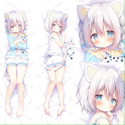 This is a pixiv picture whose title is 琥珀ねね様 抱き枕カバー風BIGタオル.