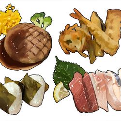 This is a pixiv picture whose title is 食べ物イラスト.