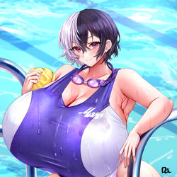 This is a pixiv picture whose title is デカむち競泳水着！.