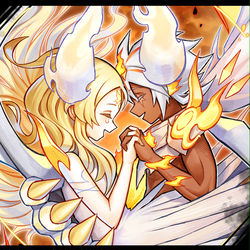 This is a pixiv picture whose title is 二人の心に灯された篝火がいつか真の炎にならんことを.