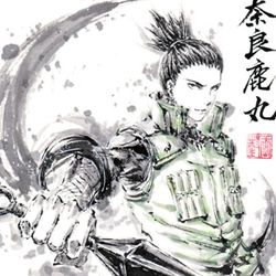This is a pixiv picture whose title is 【極道畫師】奈良鹿丸.