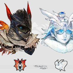 This is a pixiv picture whose title is ウルガモス・モスノウモチーフのヘッドギア.