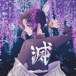 This is a pixiv picture whose title is 藤の花としのぶさん.