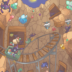 This is a pixiv picture whose title is ヤミラミ鉱山.