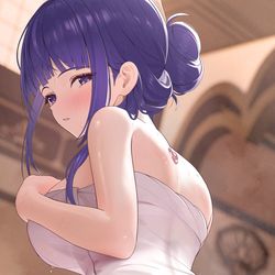 This is a pixiv picture whose title is 温泉雷電.