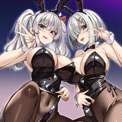 This is a pixiv picture whose title is いつもの姉妹のバニー衣装.