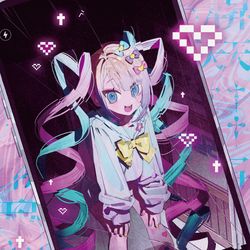 This is a pixiv picture whose title is 🩵🩷.