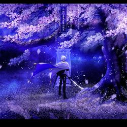 This is a pixiv picture whose title is 桜の木の下にて.