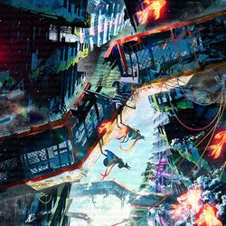 This is a pixiv picture whose title is スカイウオーク.