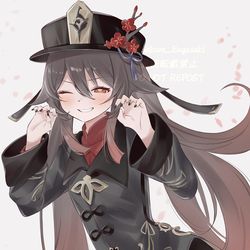 This is a pixiv picture whose title is ウインク胡桃ちゃん.