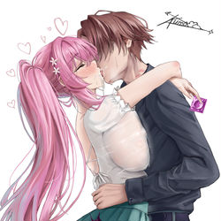 This is a pixiv picture whose title is 一之瀬帆波と綾小路清隆.