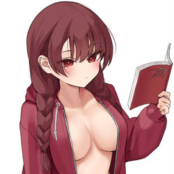 This is a pixiv picture whose title is 楽な格好で読書してる子.