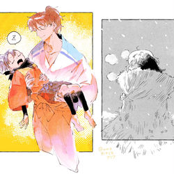 This is a pixiv picture whose title is 土井先生ときりちゃん.