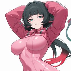 This is a pixiv picture whose title is Jane Doe x Alice.