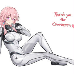 This is a pixiv picture whose title is March 7th in plug suit.