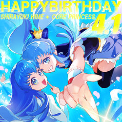 This is a pixiv picture whose title is 天空に舞う蒼き風！.