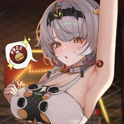 This is a pixiv picture whose title is FREE BURGER! ᦂ.