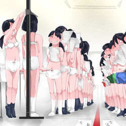 This is a pixiv picture whose title is 男女合同による身体測定.