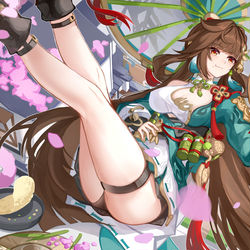 This is a pixiv picture whose title is 「竹仗破青山」咸粥少女.