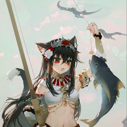 This is a pixiv picture whose title is 钓鱼名人.