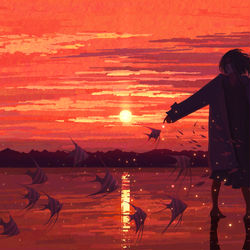 This is a pixiv picture whose title is 暮.