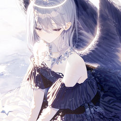 This is a pixiv picture whose title is 黒羽の天使.