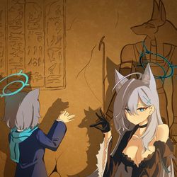 This is a pixiv picture whose title is 아비도스 큰늑대 작은 늑대.