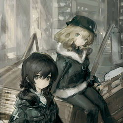 This is a pixiv picture whose title is 少女终末旅行.