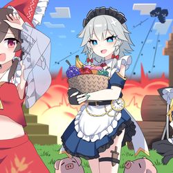This is a pixiv picture whose title is 霊夢うしろー！.