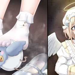 This is a pixiv picture whose title is 【约稿】天堂の足底奖励.