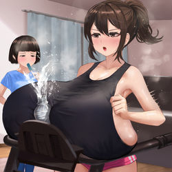 This is a pixiv picture whose title is ルームランナーで頑張る姉(^^♪.