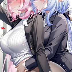 This is a pixiv picture whose title is 背后.