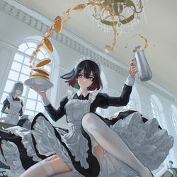 This is a pixiv picture whose title is 十王司ティータイム.
