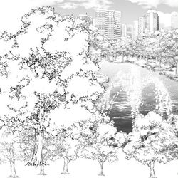 This is a pixiv picture whose title is 白樹木ブラシ.