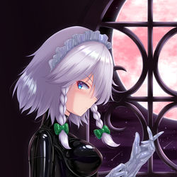 This is a pixiv picture whose title is ぴっちりラバー手袋咲夜さん.
