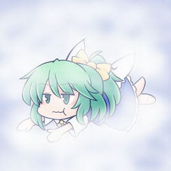 This is a pixiv picture whose title is 霧を泳ぐぞ大妖精.