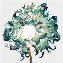 This is a pixiv picture whose title is 雪ミク2015.