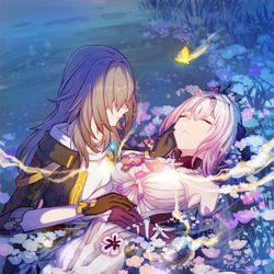 This is a pixiv picture whose title is 花海の果てに 君を抱くとき.