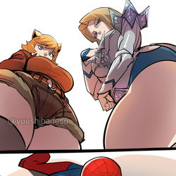 This is a pixiv picture whose title is Emma frost and Squirrel girl.