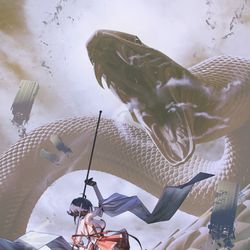 This is a pixiv picture whose title is 大蛇退治.