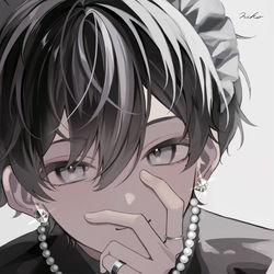 This is a pixiv picture whose title is メイドくん.