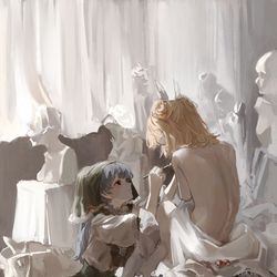This is a pixiv picture whose title is 袿姫と磨弓.