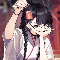 This is a pixiv picture whose title is 病んデレ巫女さん.