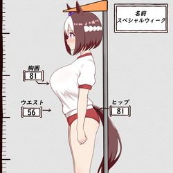 This is a pixiv picture whose title is 【スぺちゃん身体測定】.