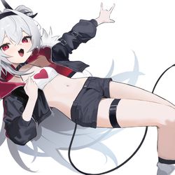 This is a pixiv picture whose title is 白毛清纯魅魔一只吖.