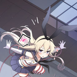 This is a pixiv picture whose title is 何かを見上げる島風.
